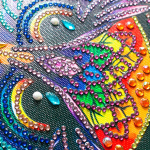 Оптовая продажа, разноцветная живопись «DIY», 5D сова, животные, специальная форма, частичная алмазная живопись со стразами - Product Image 3