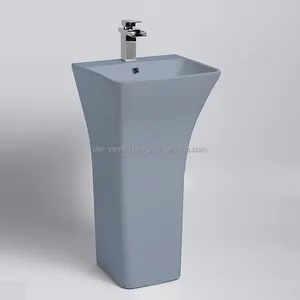 Bt热卖陶瓷盆带底座灰色陶瓷地板站立洗手盆底座水槽