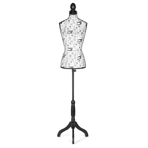 マネキンボディ女性ドレスフォームマネキントルソ、三脚スタンド付き58 '-67' 高さ調節可能ダミー