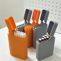 Étui à cigarettes portable écologique en plastique avec briquet intégré, impression 3D, résistant à la pression, universel