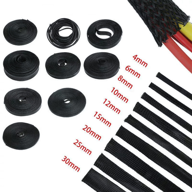 Heavy Duty Self-Closing Wire Loom PET Braided Cable Sleeve Split Tubing for Automotive Industrial Cable Management Factory