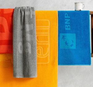 Monogram Jacquard Patterned khăn tùy chỉnh sang trọng Khăn tắm bông <span class=keywords><strong>terry</strong></span> nổi logo bãi biển hồ bơi Khăn - Product Image 6