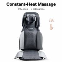 Coussin de massage avec pétrissage Shiatsu 3D et chaleur, masseur multi-zones pour le cou, le dos et les hanches, réglable en hauteur, minuterie automatique de 15 minutes