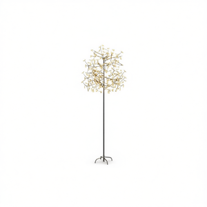 Iluminación Decorativa con Flores de Cerezo, Árbol de Navidad LED Blanco Cálido de 7 Pies, Decoración Navideña Metálica para Interiores - Product Image 1