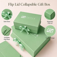 Boîte cadeau pliable écologique FSC avec couvercle magnétique, logo personnalisé, emballage plat pliable pour vêtements, OEM ODM