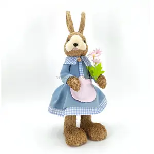 Décoration de lapin en paille de Pâques, nouveau style, décoration de festival, lapin, autres fournitures de vacances, 10 ", 2023