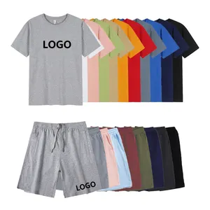 Conjunto de camiseta y pantalones cortos con logotipo personalizado para hombre, de alta calidad, a la moda, verano, gran oferta