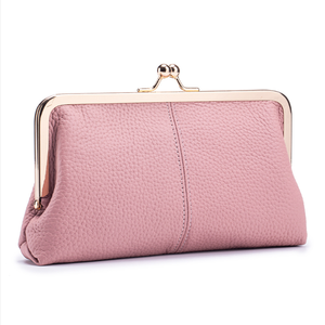Cartera de Mano de Cuero con Cierre de Beso, Bolsa de Almacenamiento de Gran Capacidad con Múltiples Bolsillos para Teléfono Celular, Tarjetas, Efectivo y Monedas, Bolsa de Mano de Cuero para Mujer - Product Image 5