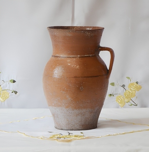 Vase en terre cuite vintage, grand pot rustique antique pour extérieur, poterie Wabi Sabi, pot de fleurs, décoration de ferme, décoration intérieure - Product Image 1