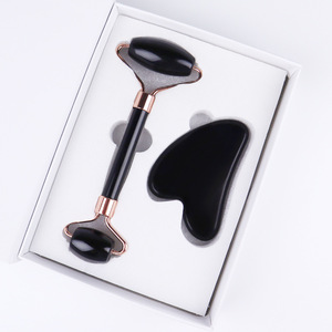 Gmagic Set di strumenti di bellezza al quarzo rosa naturale <span class=keywords><strong>Kit</strong></span> di cristallo rosa massaggiatore per la pelle viso Guasha pietra giada rullo viso e Gua Sha - Product Image 3