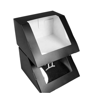Caja de Cartón Trapezoidal Negra Autoarmable de Alta Gama para Mascarillas Faciales Cosméticas, Ventana de PVC, Laminación Mate, Logotipo Personalizado - Product Image 4