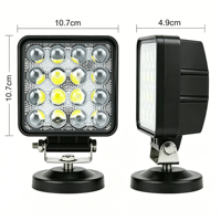 4.2Inch 48W Square LED Work Light 5D Lens IP68 Waterproof 12-48V 1920lm Auxiliary Driving Lamp for Offroad Car Truck Forklift