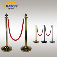 Poteau de contrôle de foule Traust RP-32CC pour événements tapis rouge, barrière de queue avec cordes dorées et argentées