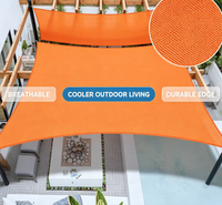 Voile d'ombrage triangulaire orange, 95 % de protection UV, respirante, résistante à l'eau, auvent solaire pour patio, terrasse, pelouse