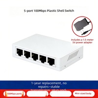 Switch Ethernet rapide non géré 5 ports 10/100 Mbps, boîtier plastique, adapté aux caméras IP de vidéosurveillance