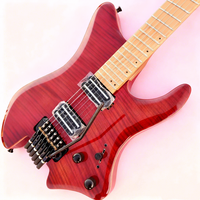 Guitarra Eléctrica Profesional de 6 Cuerdas sin Cabezal, de Alta Gama, Doble Trémolo, 24 Trastes, Cuerpo de Caoba, Pastillas Pasivas Cerradas, de Calidad