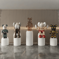 Sculpture d'ours en fibre de verre finition miroir électroplaqué, statue grandeur nature, décoration de jardin extérieur, modèle de luxe