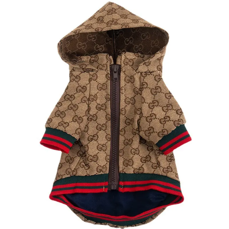 Moda Popular Moda Diseñado Cálido Abrigo de invierno para mascotas Ropa Gato A cuadros Rosa Sudadera con capucha Abrigos y chaquetas para perros