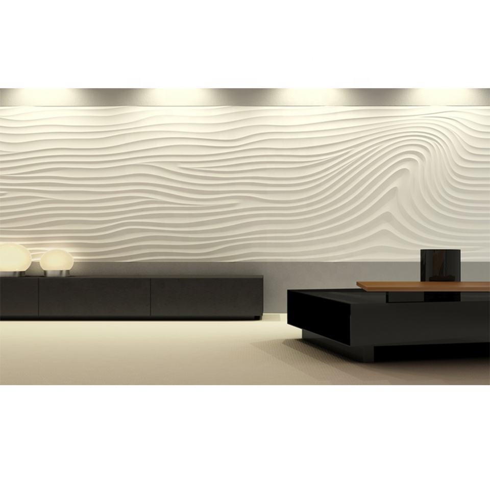 Wavy Wall Cladding Pattern Seamless Installation Custom Made Huge 3D Wavy Pattern Flows MDF ...