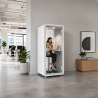 Cabine de travail individuelle moderne insonorisée en alliage d'aluminium, acoustique et silencieuse, pour bureau, cabine téléphonique mobile et flexible