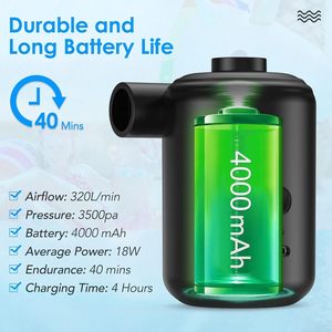 Pompe à air électrique compacte pour gonflage rapide et dégonflage rapide pour flotteurs de piscine, équipement de camping, jouets gonflables, sacs sous vide - Product Image 6