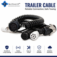 Câble spiralé HJYAJZT 24V et adaptateur de câble électrique 2x 7 broches/24V, adaptateur de câble spiralé pour la connexion de tracteurs à des remorques