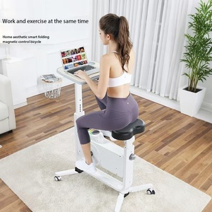 Vélo d'exercice tout-en-un, vélo de spinning d'intérieur <span class=keywords><strong>pliable</strong></span> réglable, cadre en métal, affichage électronique, capacité de 100 kg, stable - Product Image 2