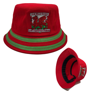 2024 <span class=keywords><strong>Gales</strong></span> logotipo personalizado bordado sombrero de cubo de calidad superior algodón raya borde Boonie gorras Reino Unido atleta fútbol sombrero parches - Product Image 1