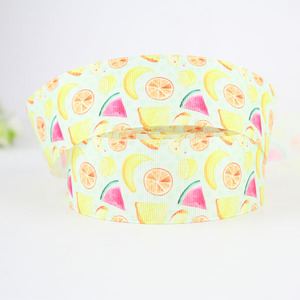 Fantaisie <span class=keywords><strong>Nancy</strong></span> 1.5 "Fruit Motif Simple Face 100% Polyester Large Ruban Gros-Grain Caractère Logo <span class=keywords><strong>Tissu</strong></span> - Product Image 2