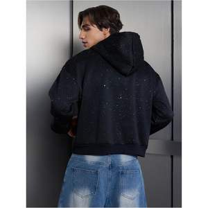 Sudadera con Capucha Personalizada para Hombre, con Lentejuelas, Manga Larga, con Bolsillo, Felpa Francesa, Estilo Urbano - Product Image 5