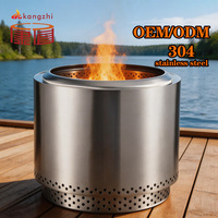 Brasero de camping extérieur sans fumée en acier inoxydable à combustion secondaire, poêle à bois chauffant pour jardin et terrasse