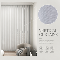 Kit de stores occultants verticaux INNOVASIA, lames en tissu de 127 mm, stores filtrants la lumière, blanc, largeur 200 cm, hauteur 260 cm