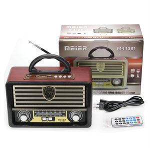 MEIER M-113BT Radio rétro en bois portable sans fil BT AM/FM/SW lecteur USB/TF batterie 1200mAh - Product Image 6