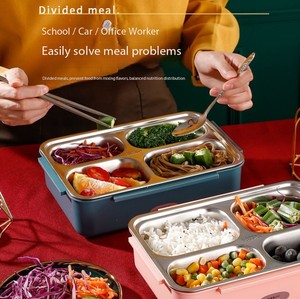 Boîtes à lunch chauffantes électriques en acier inoxydable, boîte à lunch isotherme, boîte à lunch portable pour la maison, boîte à lunch avec sac de rangement - Product Image 3