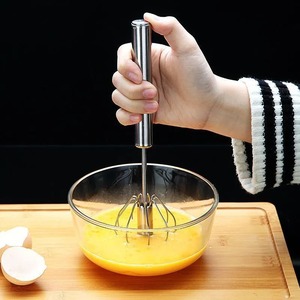 Frullatore per uova semiautomatico per sbattere la panna, mixer da cucina manuale in acciaio inossidabile per preparare uova al forno - Product Image 2