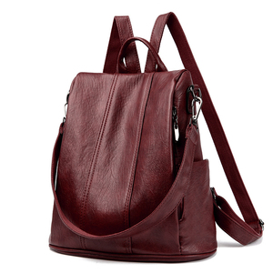 Mochila feminina elegante estilo coreano, couro real, design antifurto, grande capacidade, moda, viagem, bolsa escolar - Product Image 2