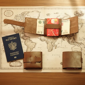 Boshiho Men's Vintage Trifold <b>Wallet</b> Bifold Credit Card Cash Pockets Genuine Leather <b>RFID</b> <b>Blocking</b> Multi-Function - Product Image 5