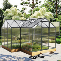 Kit de serre moderne en aluminium et verre personnalisé, écologique, avec revêtement en poudre, taille sur mesure, pour usage domestique, jardin ou commercial, facile à assembler