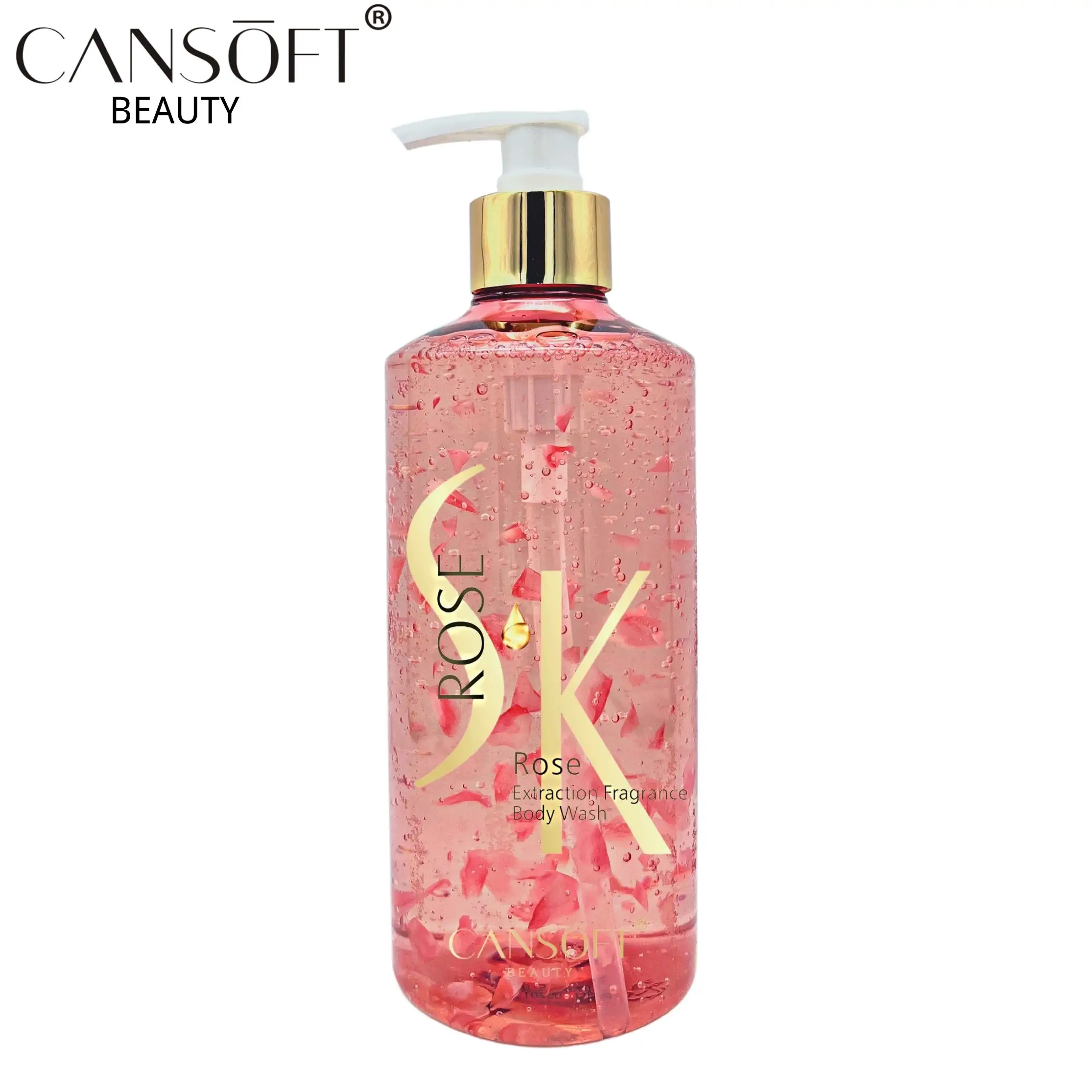 Aroma Mawar Gel Mandi Wangi Tahan Lama Label Pribadi Alami Organik Body Wash Spa Bunga Dewasa Perempuan 500 Ml Wangi