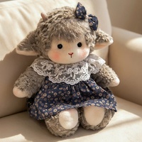 Mignon et moelleux, mouton en peluche brodé en forme de robe, breloque de sac, sangle de suspension, décoration de voiture, compagnon de sommeil pour enfants, cadeau