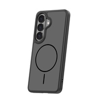 Coque de téléphone antichoc givrée magnétique 360° en métal avec anneau, anti-traces de doigts, compatible avec la charge sans fil, pour S26 S25 (TPU+PC)