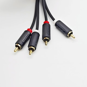 <span class=keywords><strong>High</strong></span> <span class=keywords><strong>End</strong></span> 2 Rca a 2 Rca Cables de audio Y Splitter 1/8Rca Jack Conector Adaptador Aux Cable Audio Ofc Chapado en oro Rca Cable de audio - Product Image 1