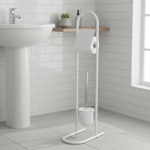 Porte-papier toilette MSV, support en acier blanc - Product Image 3