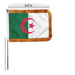 Drapeau de table personnalisé imprimé Algérie en gros, bannière à franges pour événements, affichage diplomatique, fournitures B2B pour salons professionnels - Product Image 2