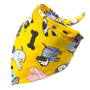 Foulard triangulaire en sergé pour <span class=keywords><strong>chien</strong></span> et bébé avec motif de dessin animé, serviette anti-bave, livré en sac individuel - Product Image 1