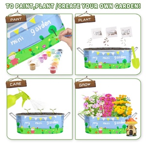 Kids Planting Kit Paint &amp; Grow Fairy Garden Set with Galvanized Pot Mini Garden Educational <strong>Toy</strong> <strong>Other</strong> <strong>Outdoor</strong> <strong>Toys</strong> - Product Image 5