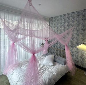 Sexy muỗi Net Palace Bốn cửa 210*240*190cm nhà giường duy nhất ngăn chặn côn trùng ngoài trời vuông ân huệ trắng tán Net - Product Image 3
