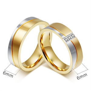 Nouvelle conception de bague de fiançailles pour femmes et hommes, bagues de couple populaires, bague de mariage en acier inoxydable, bijoux tendance - Product Image 4
