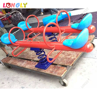 Nouveau design, cheval à bascule en métal pour enfants, 4 places, jouets de balançoire pour aire de jeux, parc d'attractions