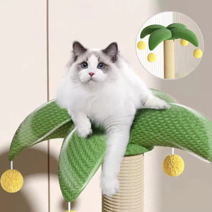 Modern Tropical Palm Tree <b>Cat</b> Tree Space-Saving Compact All-in-One Clear Space Capsule Bed <b>Scratching</b> <b>Post</b> <b>Cat</b> Furniture <b>Cats</b> - Product Image 5